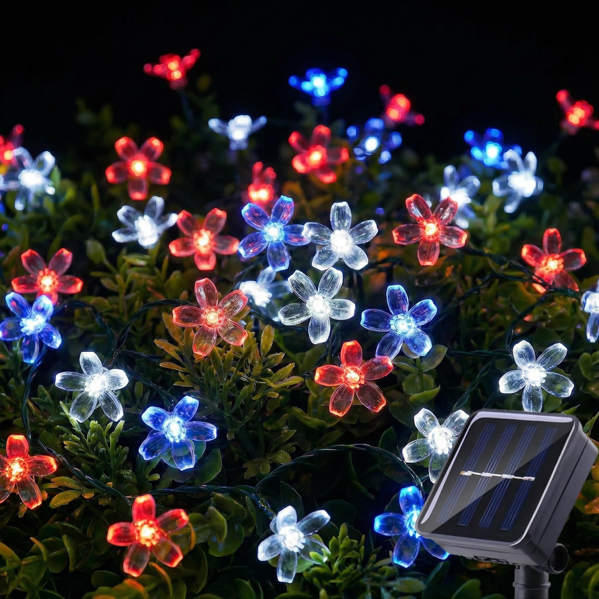 Photo 1 of ITICdecor 50 LED Solar String Lights (Red White & Blue)