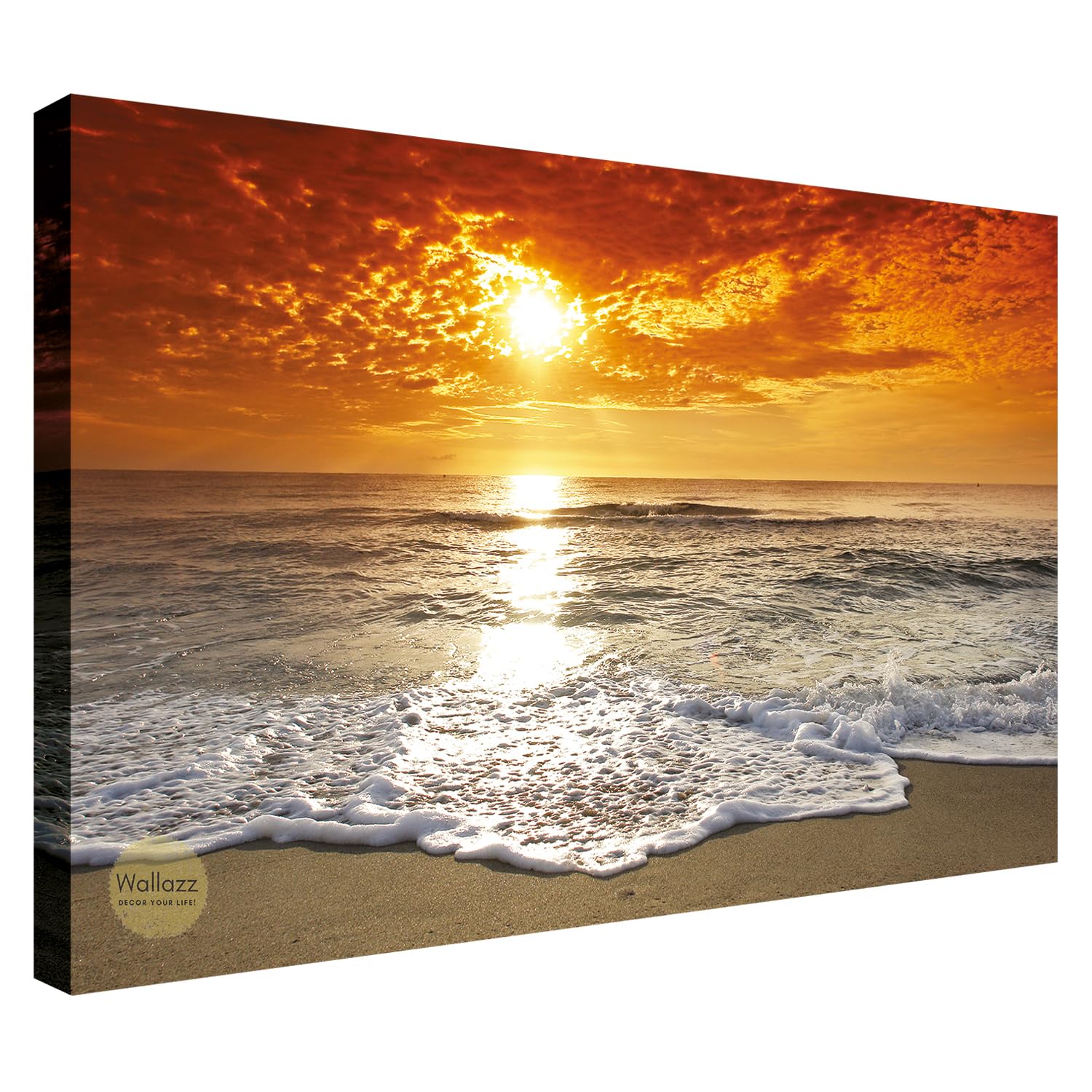 Wallazz Quadri Moderni Soggiorno Mare, Tramonto, Spiaggia, Thailandia - 100% Made in Italy - Stampa HD su Tela Canvas - Quadro Camera da Letto - Qualità Artigianale - 70x140cm
