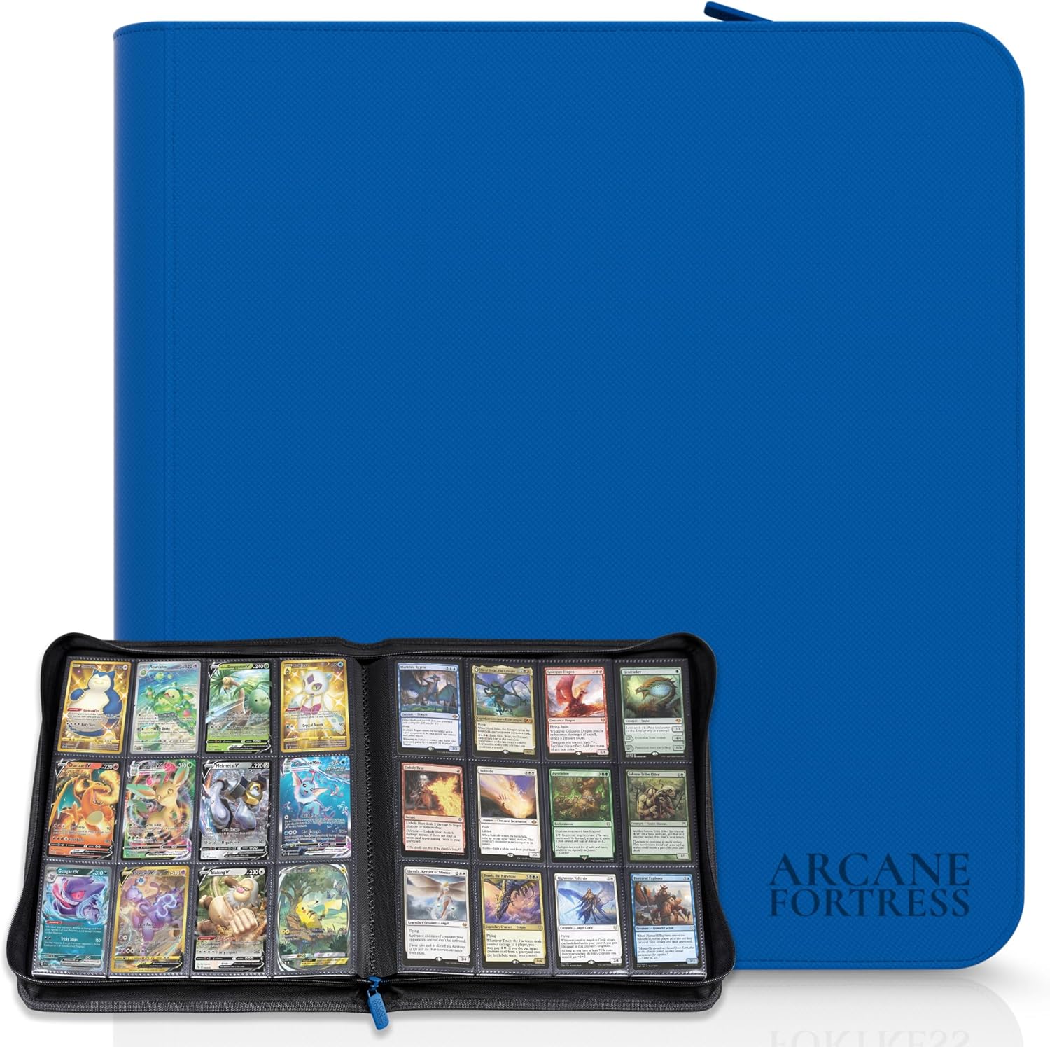 MTG Card Binder, 12-Pocket Magic Card Album, Holds 360 Cards, Leather Side -Loading Card Storage Binder, Premium Card Collector Book for TCG Players