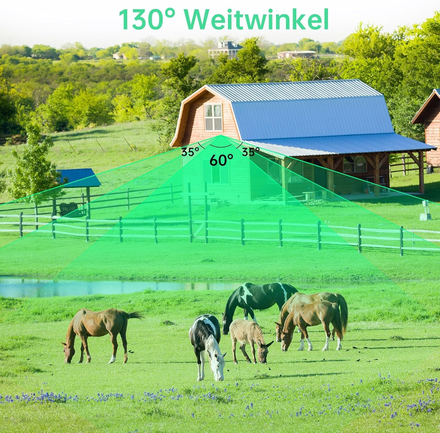 Wildkamera mit Handyübertragung APP, Solar WLAN 4K HD Video 64MP Eingebaute 7500mAh Wiederaufladbare Batterie, Vollfarbige Nachtsicht, 32GB Speicherkarte, IP67 Wasserdicht, 130° Weitwinkel
