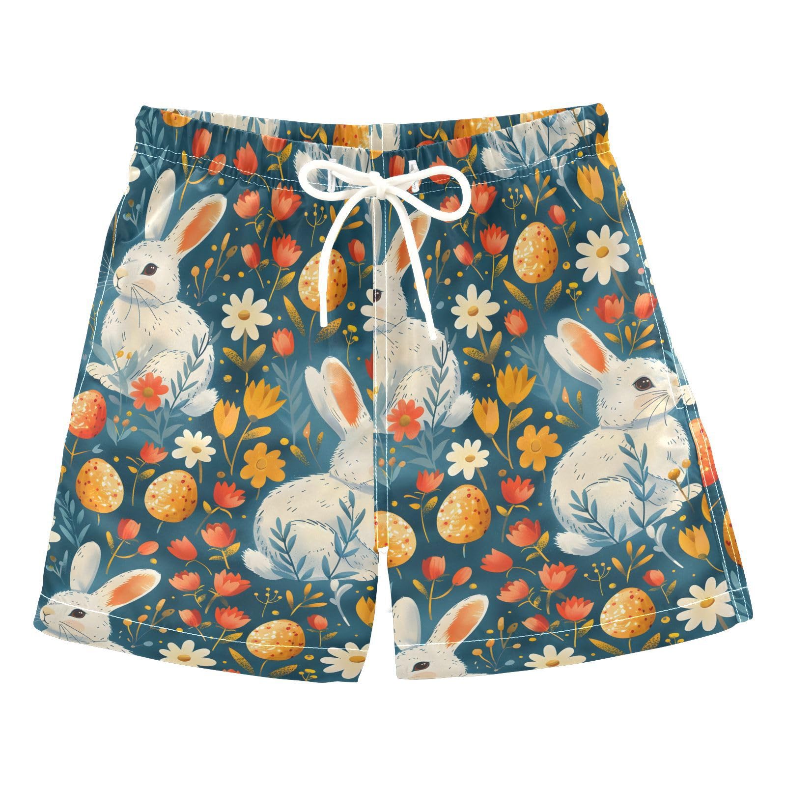 Flower Rabbit Egg Boys Swim Trunks Toddler Shorts Swimwear Boardshorts