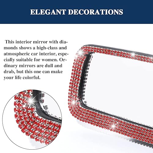 Miniatura 7 de LivTee Bling - Espejo retrovisor para automóvil decoración brillante para automóvil espejo retrovisor con vidrio HD accesorios brillantes para el