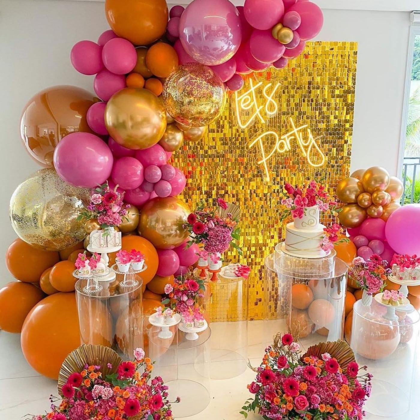Telón de Fondo Dorado Brillante de 3 x 4 Pies - Lentejuelas para Pared, Decoración de Fiesta, Despedida de Soltera y Cumpleaños