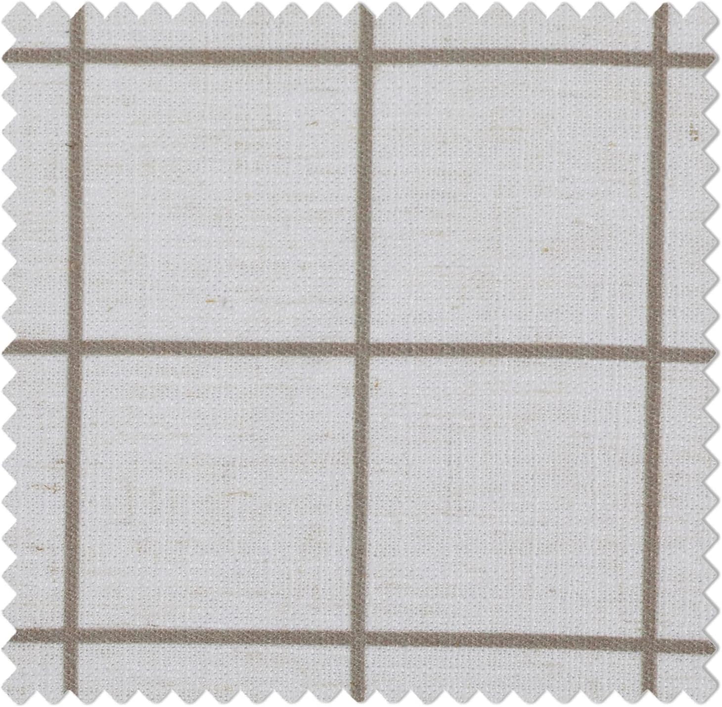 TWOPAGES Stefana Silber x Pinch Pleat Drapery, Plain Pattern White Beige Print Linen Curtain Panel Drape for Living Room Light Filtering Curtain for Patio Door, 50 W x 96 L Inch, 1 Panel Windowpane