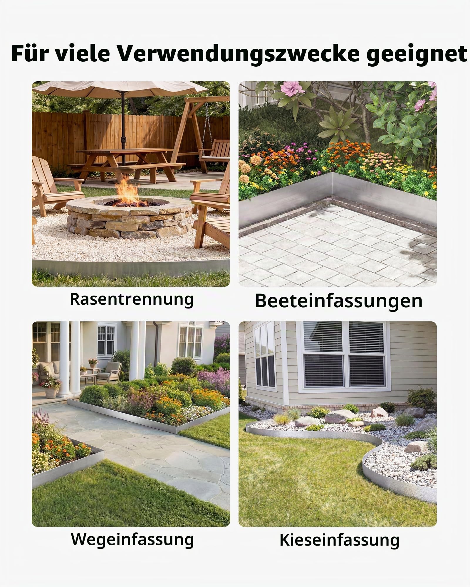 VEVOR Rasenkante Cortenstahl, 10 m x 15 cm Beeteinfassung inkl. Handschuhen, Metall Gartenpalisade, Mähkante, Beetumrandung zur Gartengestaltung, Beetbegrenzung für Blumenbeete & Gartenwege