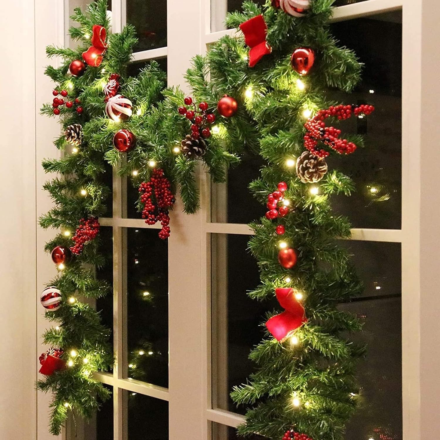 Frohe Weihnachten-Banner – Vorgespannte Girlande Mit Schneeflocken-, Schneemann- & Haus-Motiv, Hellblau/weiß, Für Innen & Außen, Aus Hochwertigem Papier Vorgespannte Weihnachtsgirlande Papier