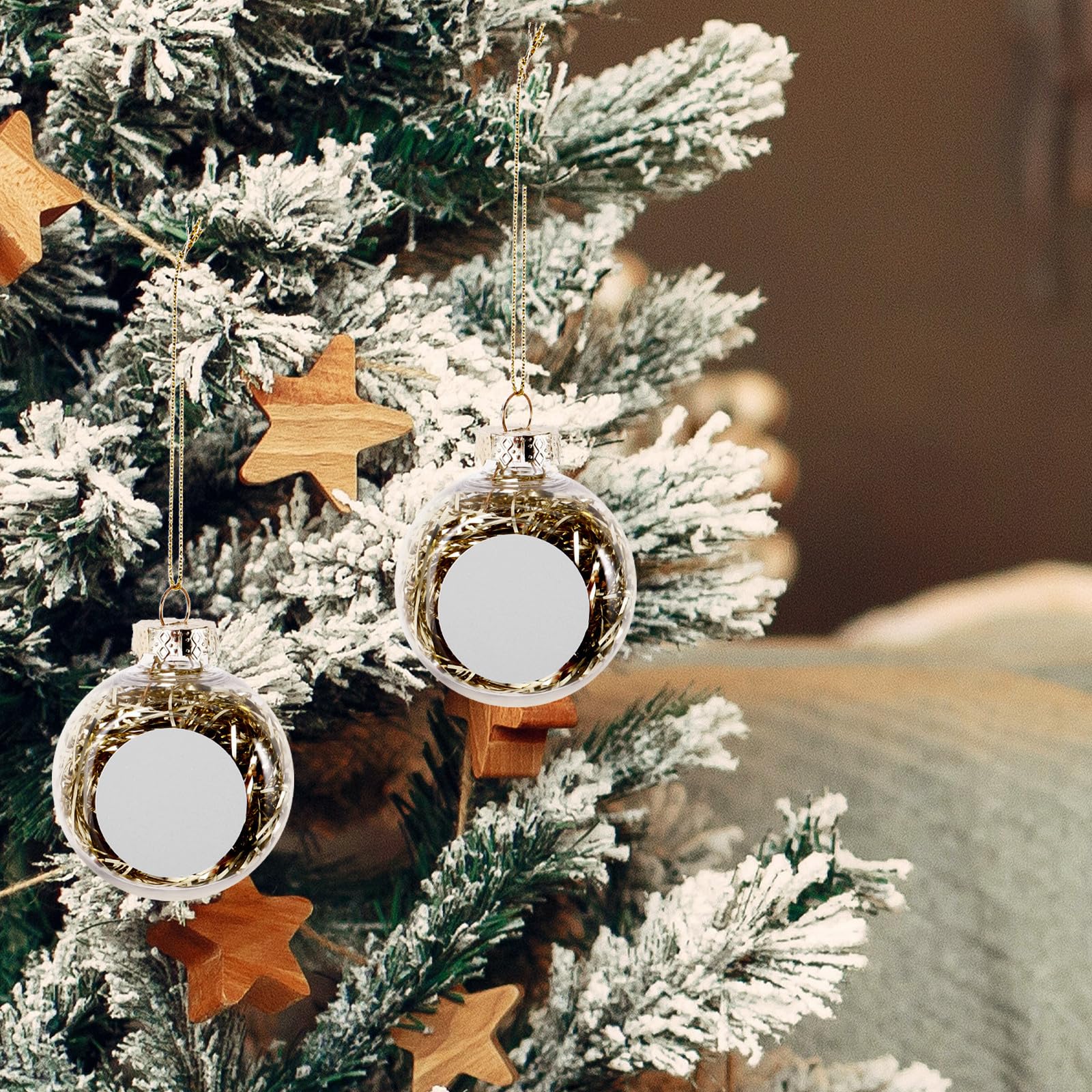 minkissy 16 Piezas Bolas Navideñas Colgantes Rellenables de Plástico