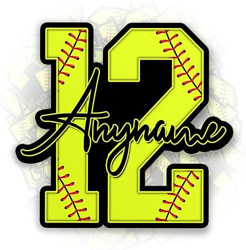 Miniatura 8 de Calcomanía personalizada de bate de béisbol, nombre del jugador, perilla de béisbol, softbol, murciélago, impermeable, troquelada, para botella de