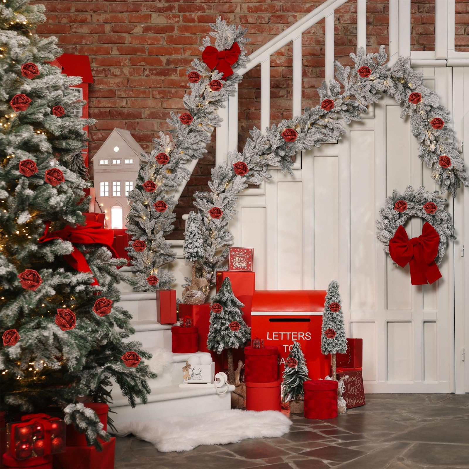 QUARKZMAN 50pz Rose Luccicanti Fiori Artificiali per Matrimoni Feste Uffici
