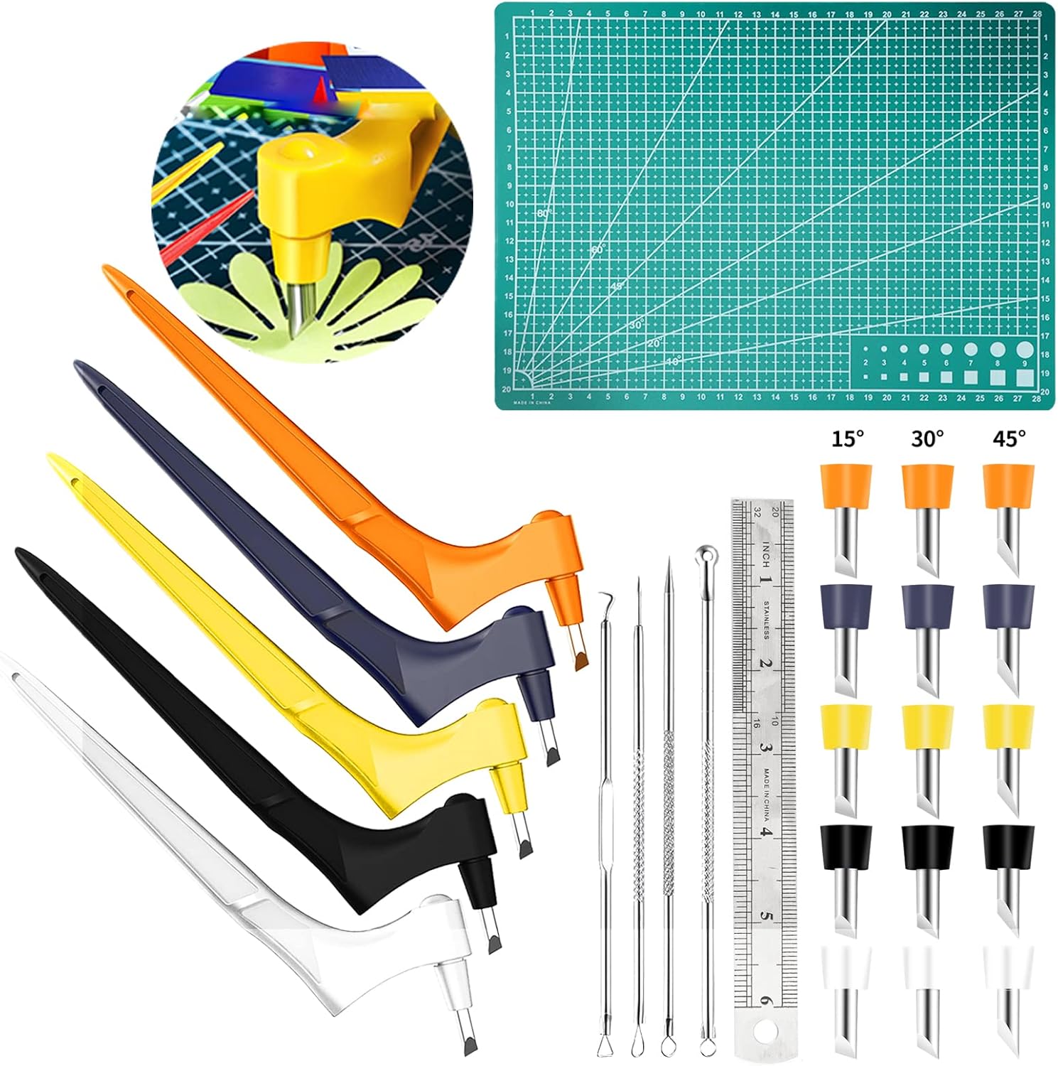 26 Pieces 360 Degree Rotating Craft Cutting Tool Set, 5