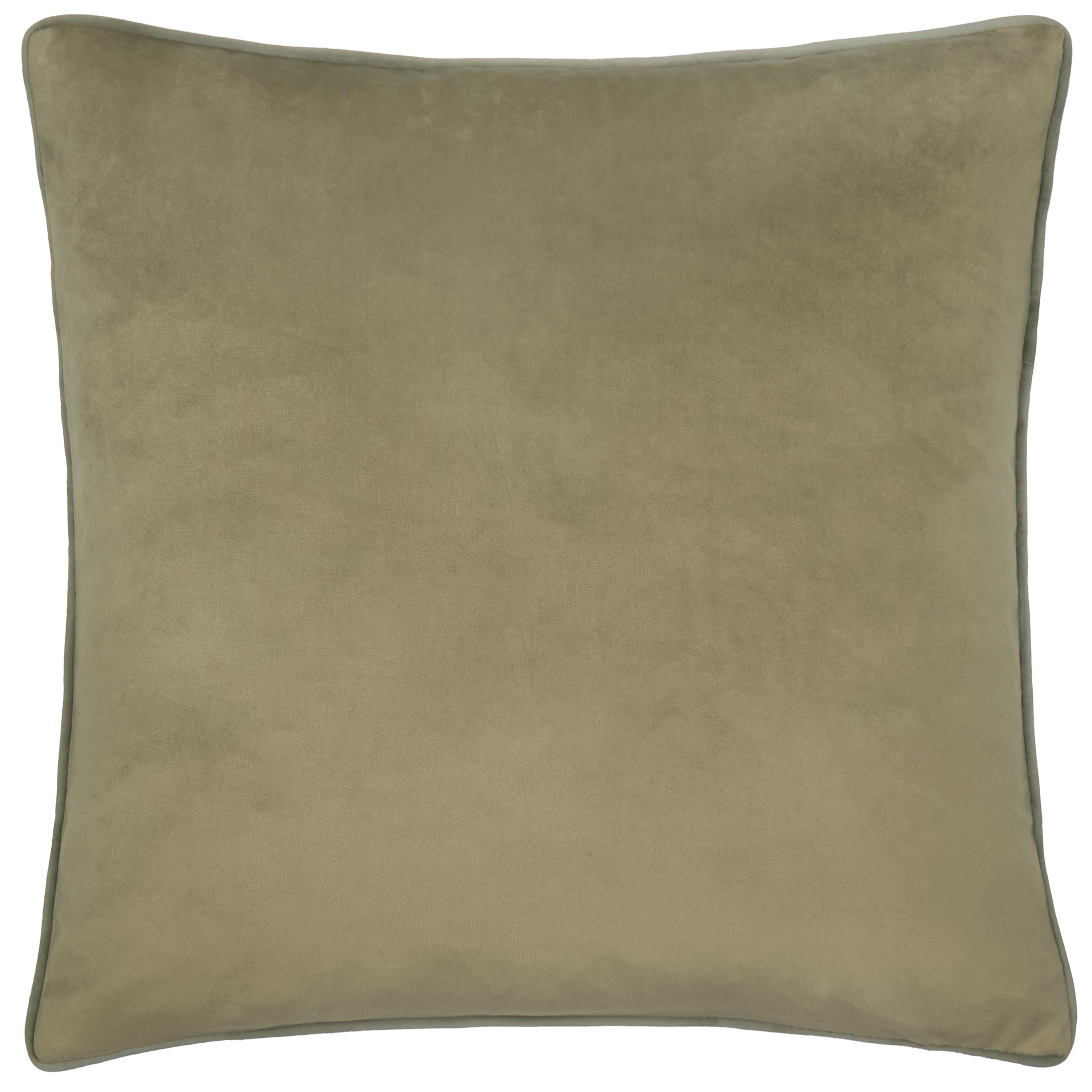 furn. Meridian Cushion Cover – Luxury Contrast Piped Velvet Decorative Case (Sage/Green – 45x45cm)