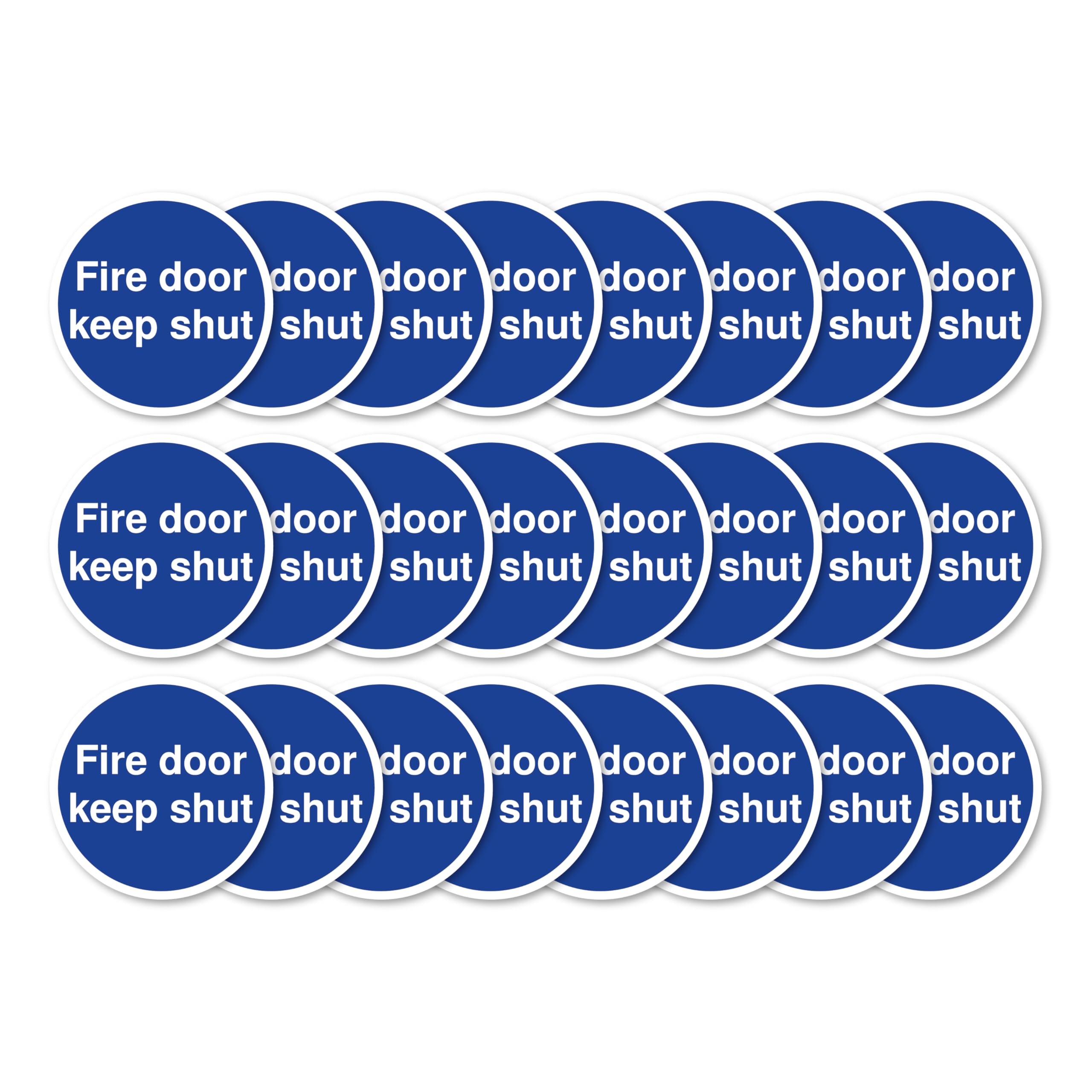 Fire Door Keep Shut Signs 80mm x 80mm Multi Pack Strong Adhesive Vinyl Stickers for Fire Door Safety (24)