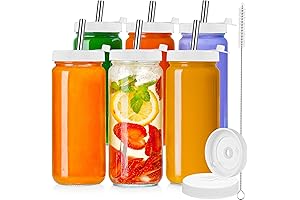 6 Pack 16 Oz Glass Juicing Bottles w/ Essential Accessories