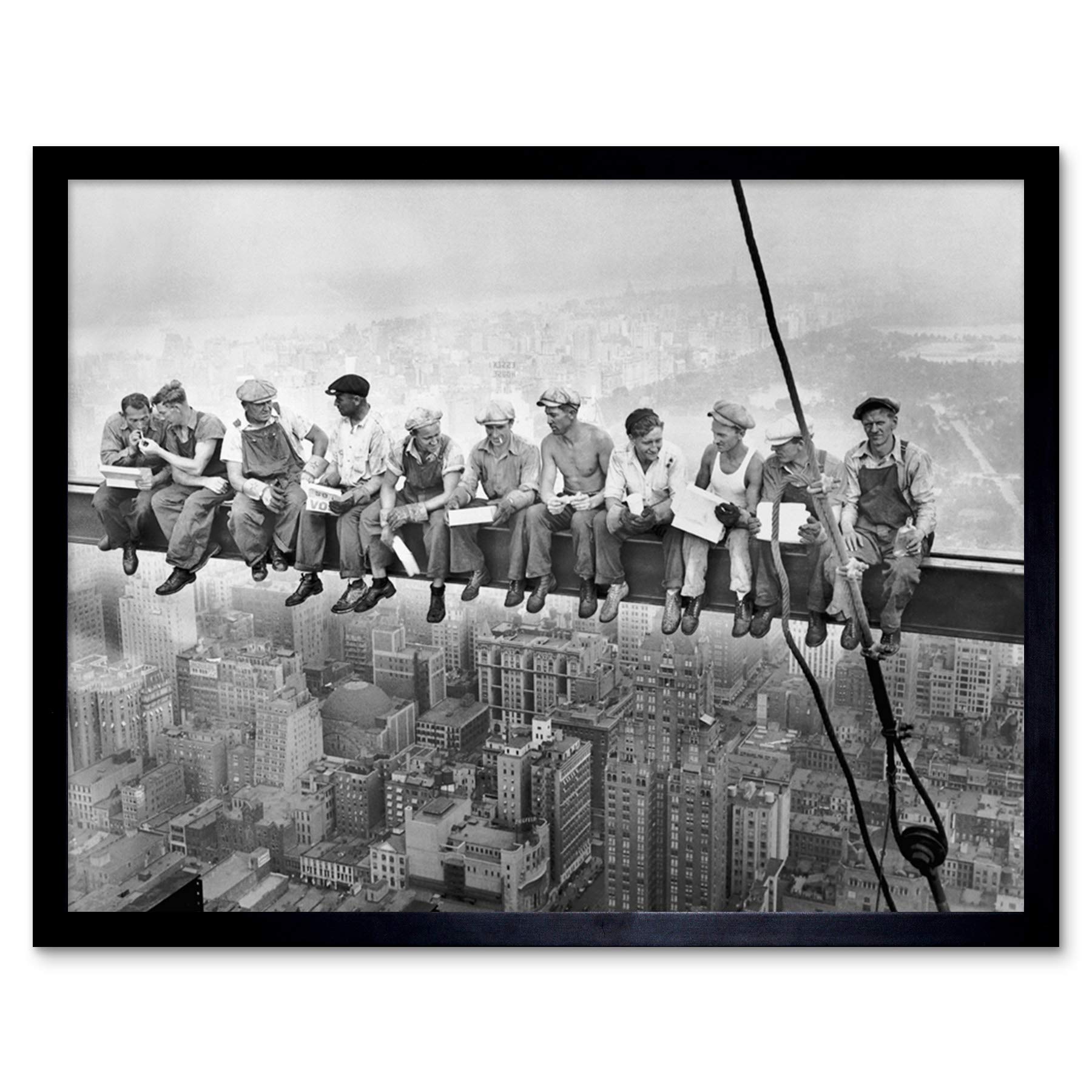 Artery8 Lunch Atop A Skyscraper New York 1932 Iconic Photo Framed Art Print W12" x H16" Grey