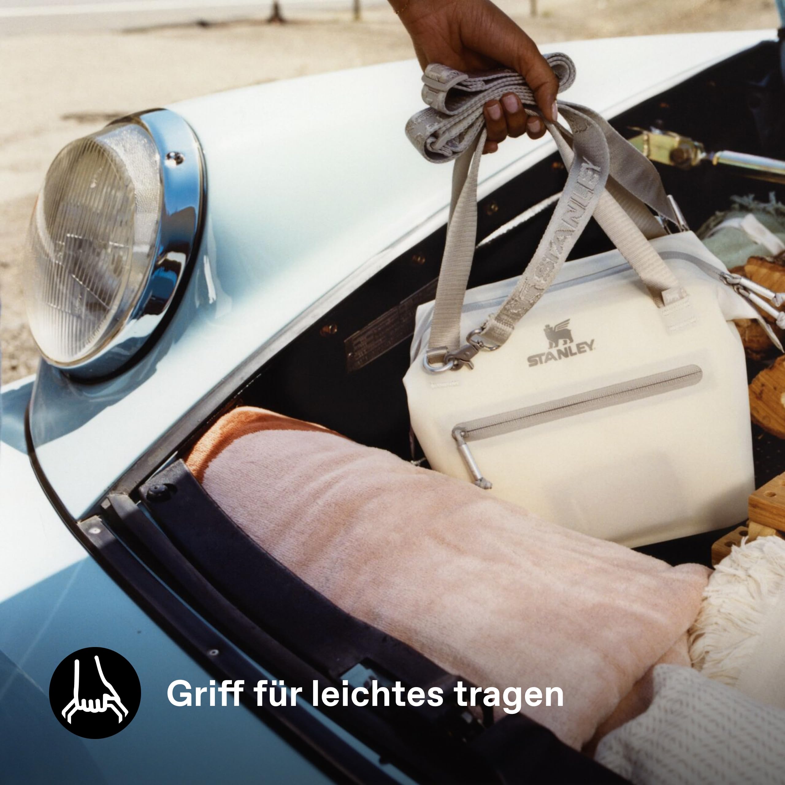Stanley 1913 All-Day Julienne Maxi Cooler - 100% Recyceltes Polyester - Tragegriff - Reißverschlussöffnung - Anpassbare Riemen - Netztaschen - Erhabenes Logo - Kontrastierende Farben