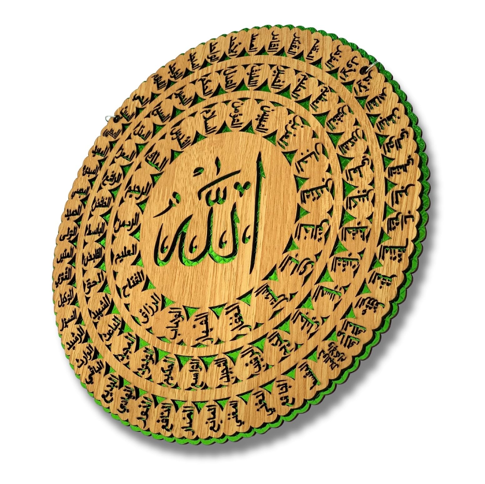 Islamic Wall decor, Wooden Arabic Calligraphy, Muslim Home Decoration, 99 Names of Allah, Asma Ul Husna