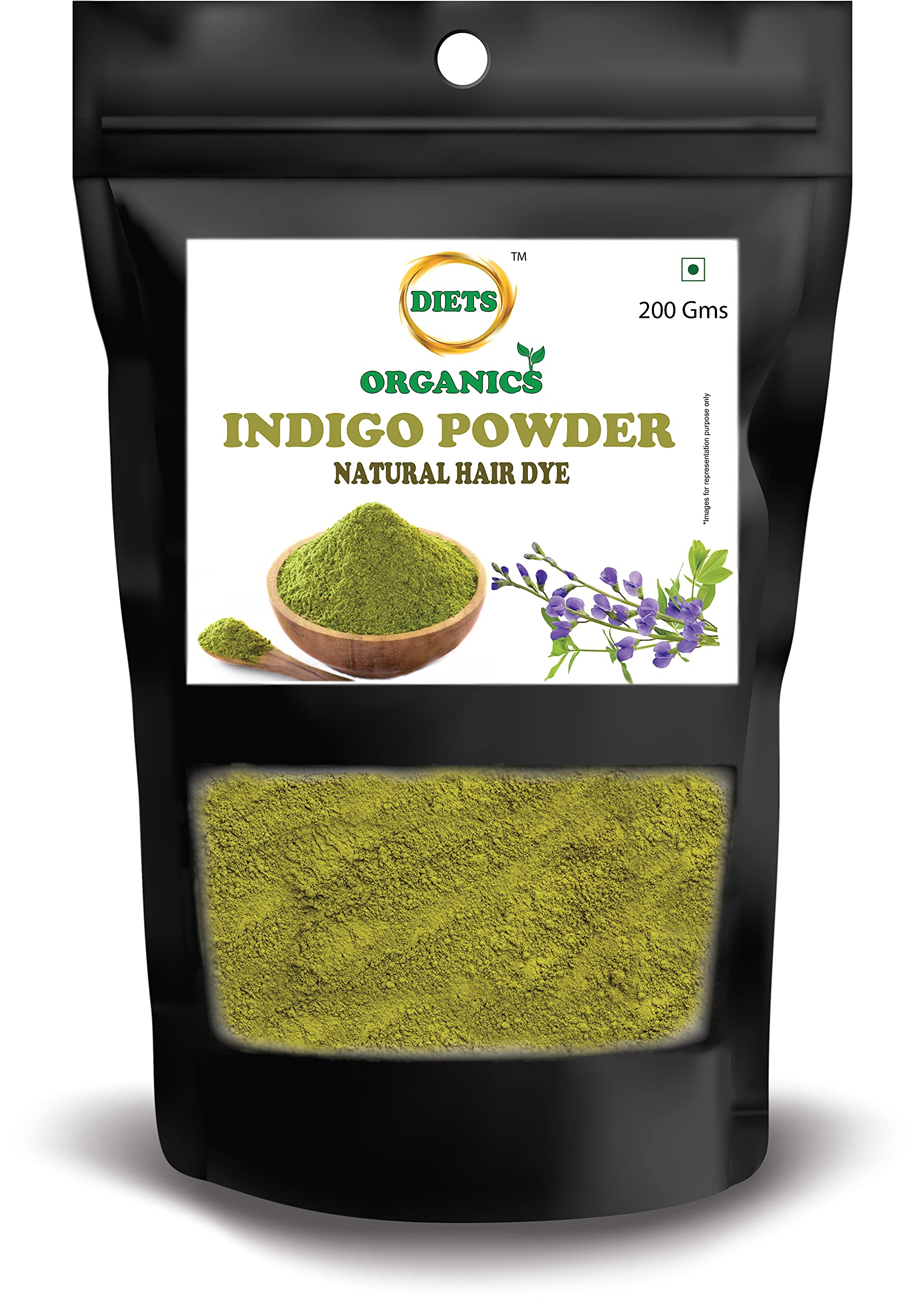 DIETS ORGANICS Indigo Powder For Black Hair-200gms-picture-18