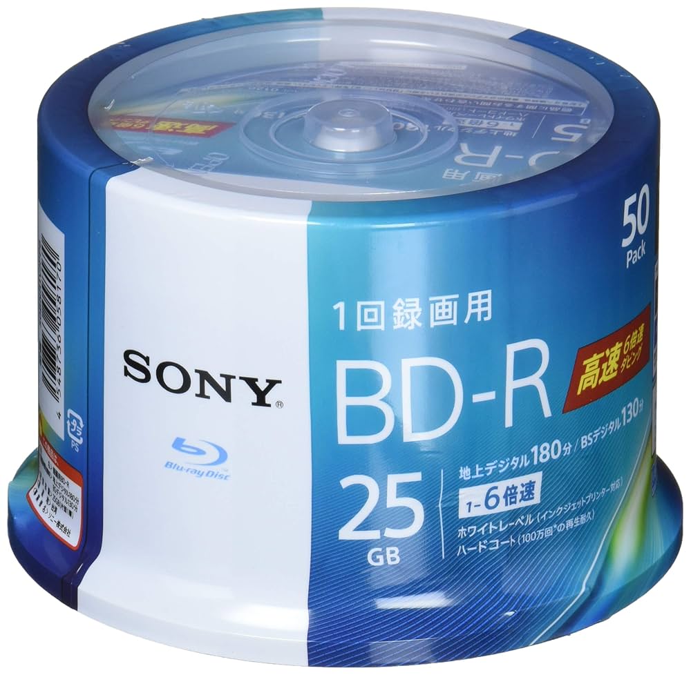 G-TOPS 1回録画用 BD-R 25GB 50枚 6倍速(1-6倍速) 3個 Amazon.co.jp: G-TOPS 1回録画用 ブルーレイディスク BD-R 25GB