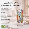 Jarrón de vidrio artístico estilo Murano soplado a mano con efecto confeti de colores | Jarrón artístico para flores, centro de mesa decorativo Seguso - Regalo para Navidad, Día de la Madre, San Valentín o inauguración 3
