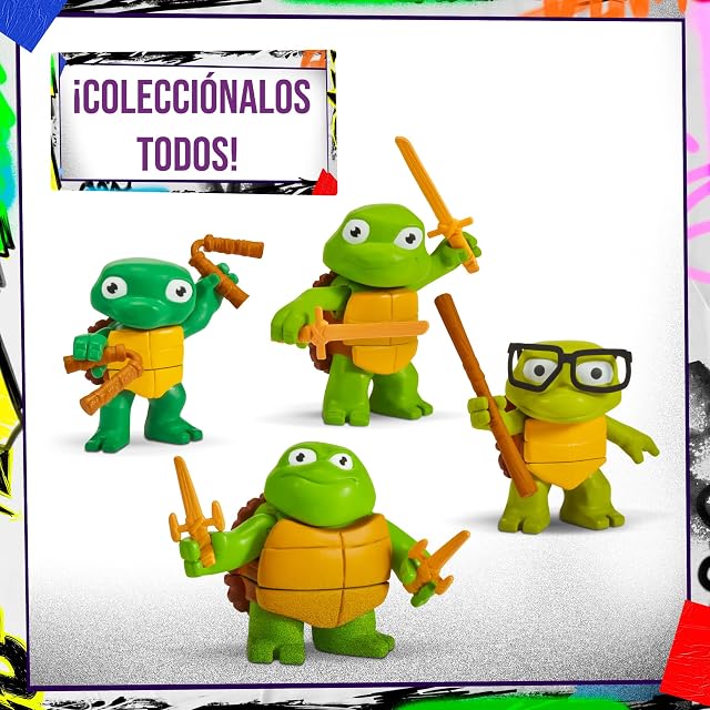 Foto 6 de 7 de Tortugas Ninja - Figuras básicas de Raphael y Michelangelo en su Etapa de bebé para coleccionar, Tortuga bebé…