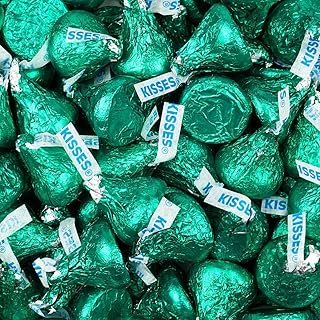 90 Pieces Green Foil Milk Chocolate Kisses With Free Exclusive Celebrate Stickers For Party Favors, Candy Buffets & Gift Bags For Any Occasion (14.4oz Bag)