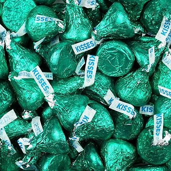 180 Pcs Green Candy Hersheys Bulk Kisses Milk Chocolate 1.8 lbs