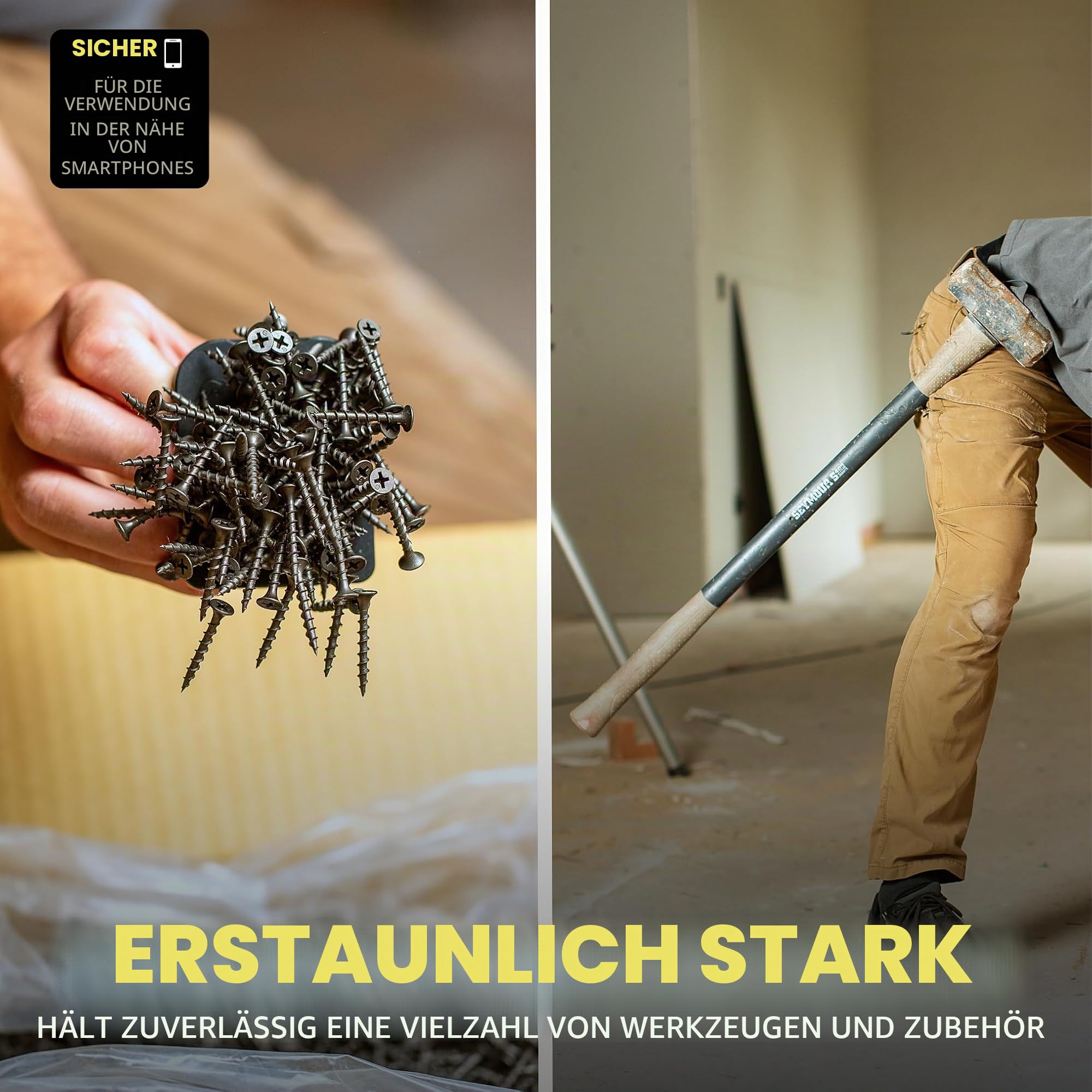 MagMaster magnetischer Werkzeughalter, super stark, zum Anklippen an jeden Gürtel, Werkzeugtasche oder Tasche, montiert in den USA