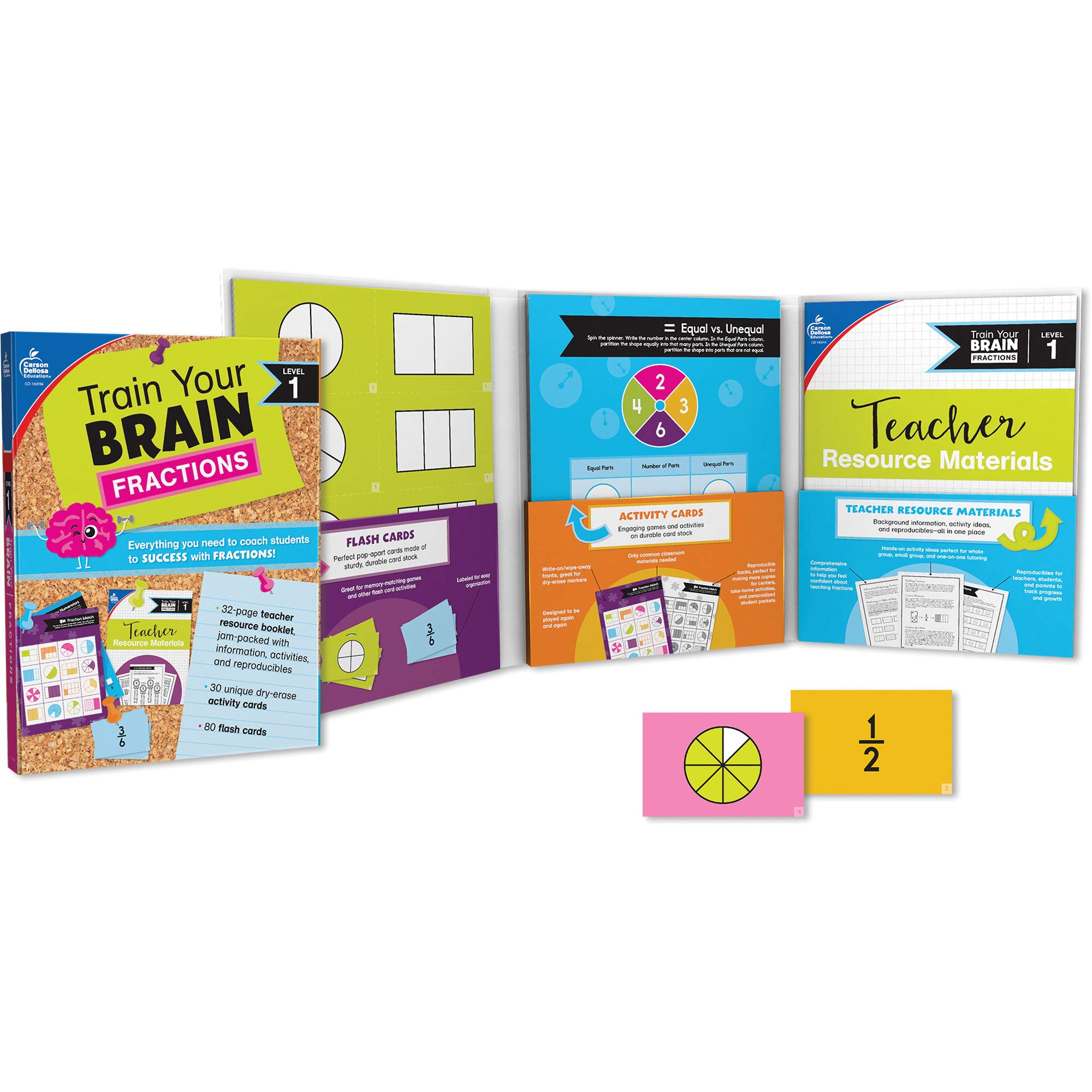 Carson Dellosa Education Train Your Brain Fractions Classroom Activity Kit, Multi 111 per Each