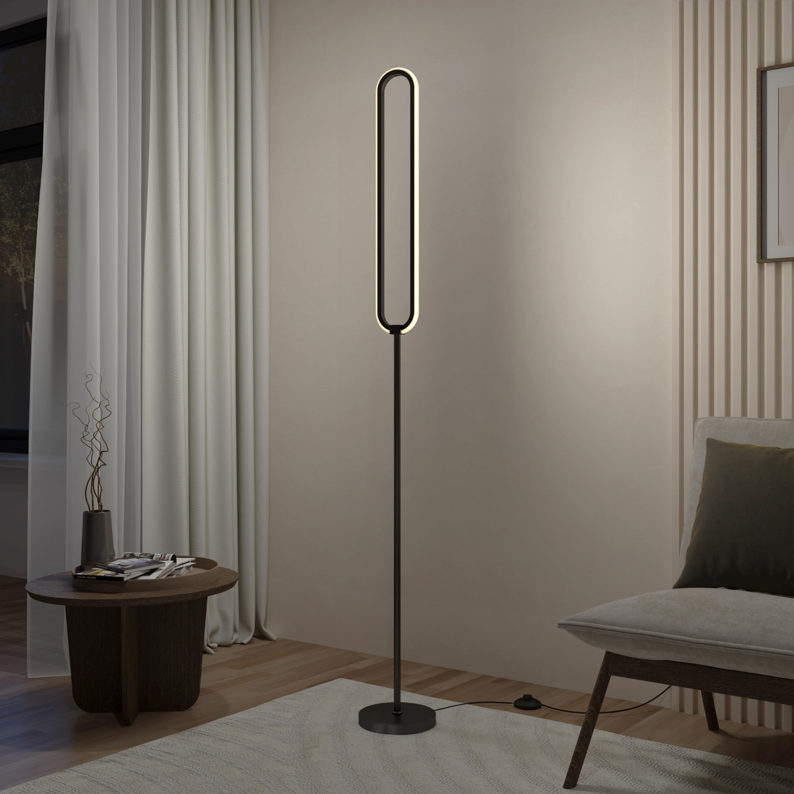 フロアスタンド DAIKO Modern LED Floor Light Stand ARTIKA Modern Floor Lamp, Leni Dimmable LED Black - Metal and