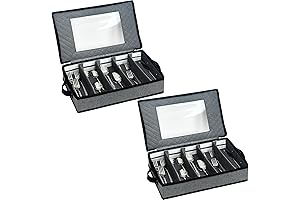 VERONLY Fabric Boxes for Storage - Sturdy Flatware Utensil Storage Box with...