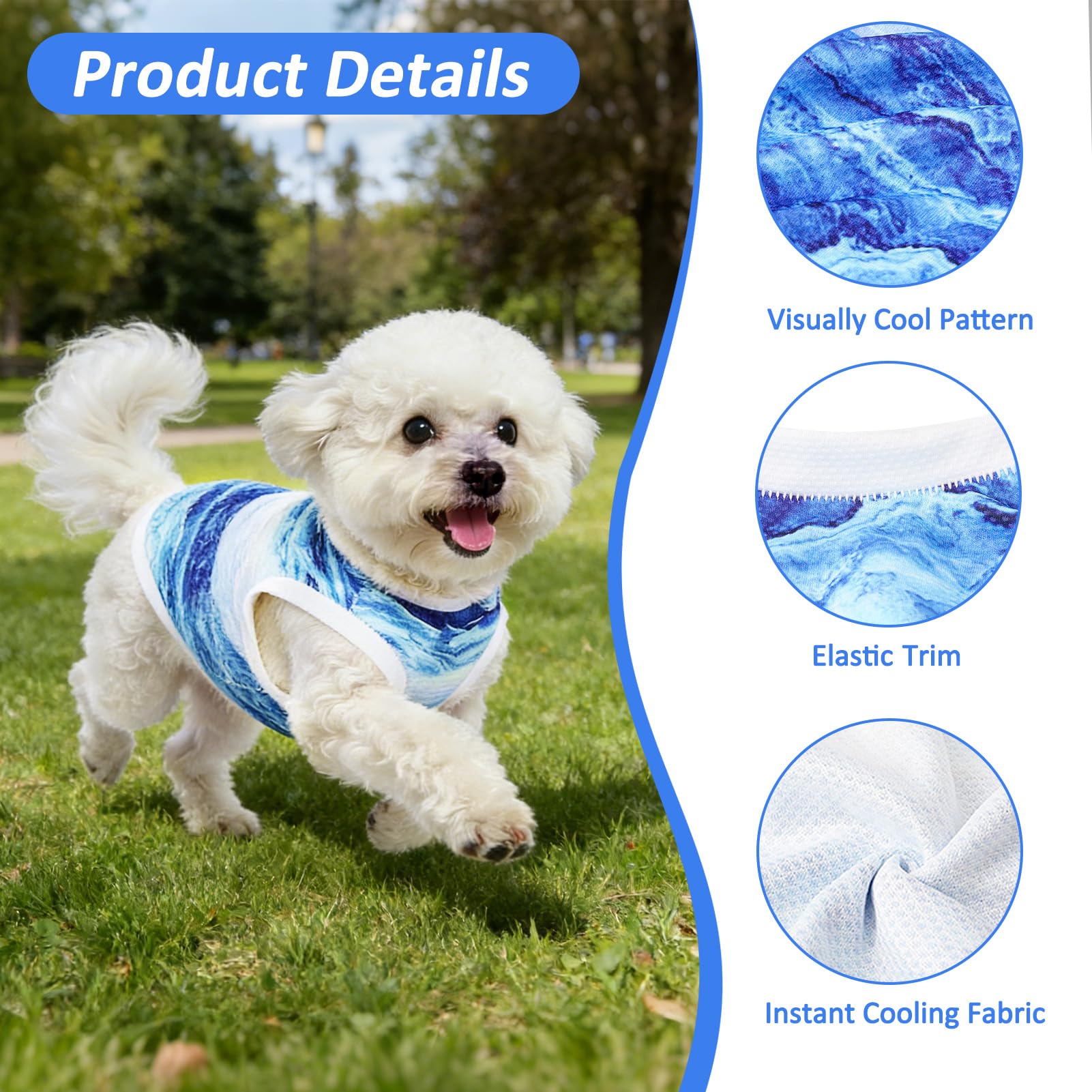 Gilet Rafraichissant Chien, Gilet Rafraîchissant pour Chien en Été, Manteau Rafraichissant pour Chien, Respirante et Légere, Veste de Refroidissement pour Chien de Taille Petits et Moyens