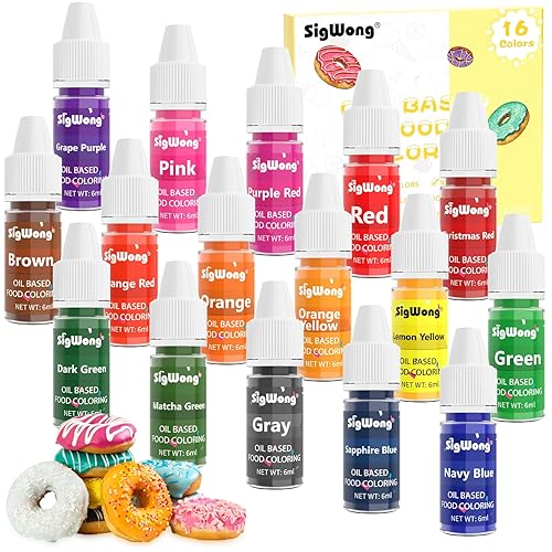 Colorante alimentario a base de aceite para chocolate, 16 colores mejorados, colorante alimentario comestible para decoración de pasteles, color de