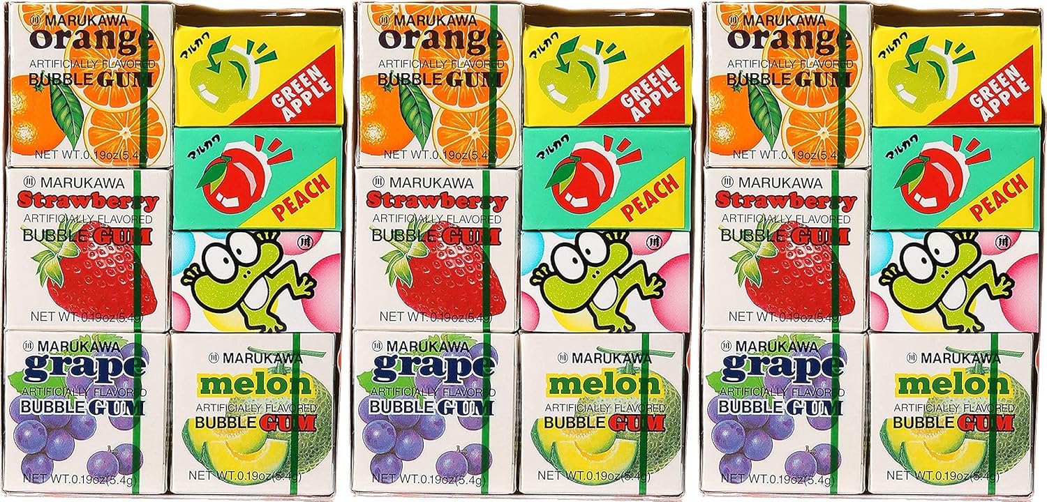 Marukawa 7 Pack Bubble Gum 1.29oz (3 Pack)
