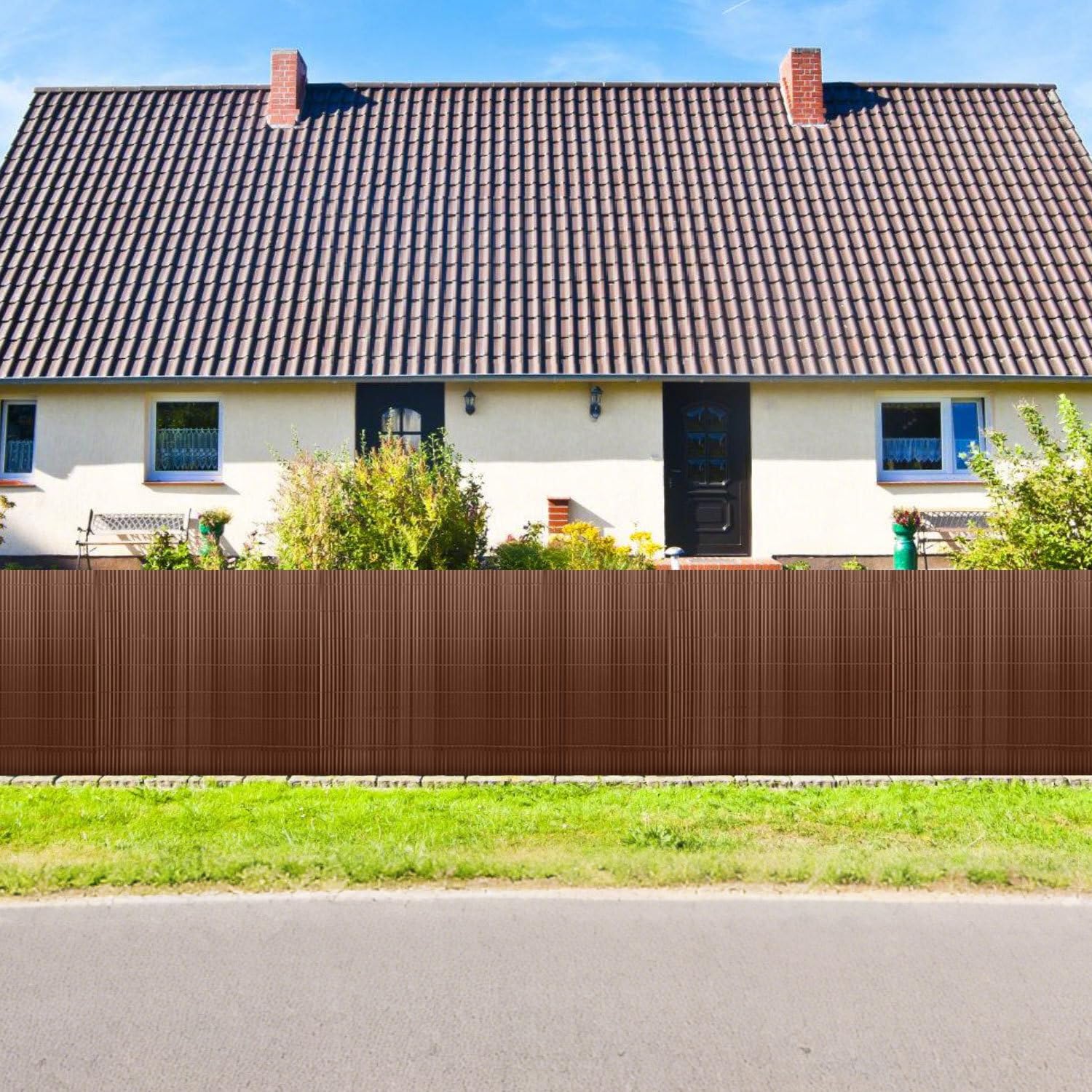 Paravista Giardino PVC 120 x 500 cm Recinzione Privacy Marrone