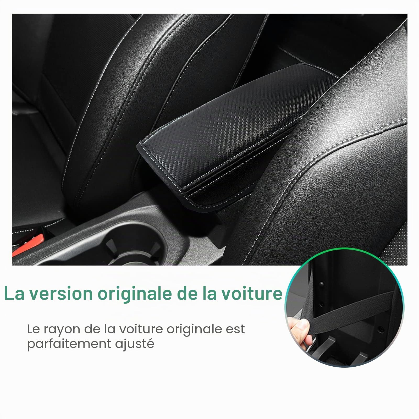 GAFAT Renault Captur 2 2020-2023 2024 - Housse de console centrale, protection d'accoudoir, housses d'accoudoir en simili cuir PU, compatible avec Renault Captur 2 accessoires (Noir)