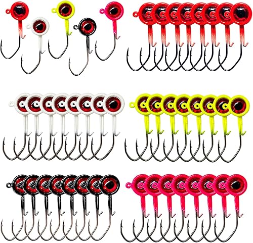 Bombite Paquete de 40 cabezas de plantilla de cangrejo, plantillas de crappie de pesca, cabezas de anzuelo, cabezas de pesca para pesca de lubina de
