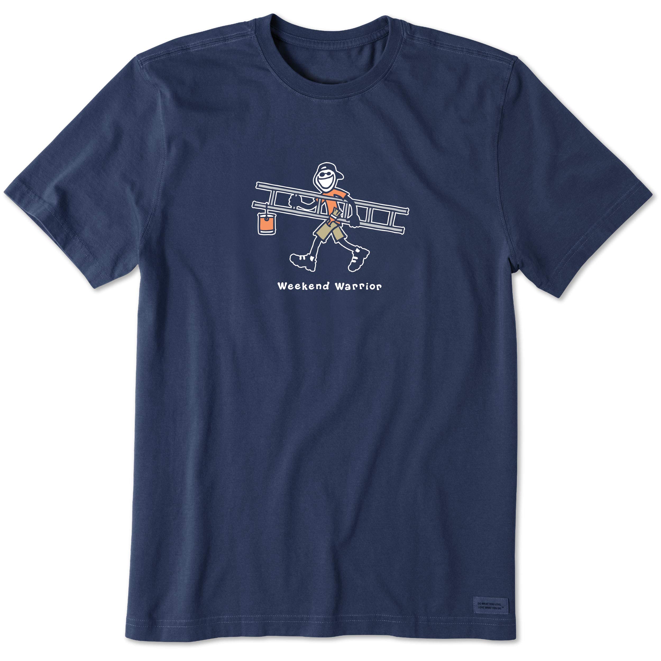 Life Is Good Vintage Crusher Graphic T-Shirt Weekend Warrior, Darkest Blue, S