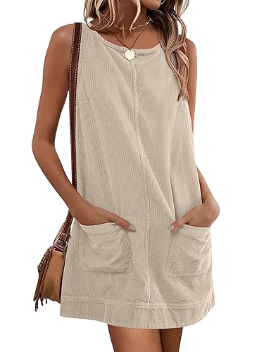 Caracilia Women Fall Dress 2025 Corduroy Overall Pinafore Skirtall Jumper