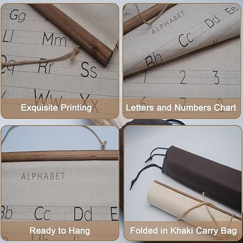 Miniatura 3 de AnairsMo Lienzo del alfabeto, póster ABC, arte de pared para habitación de niños, guardería, sala de juegos, 16 x 24 pulgadas, listo para colgar