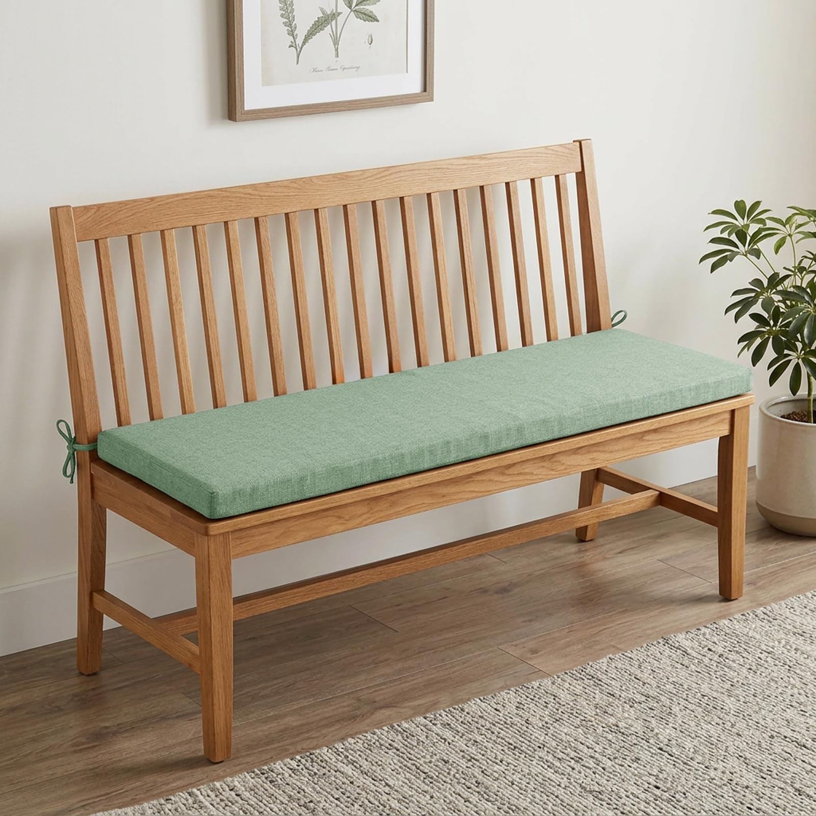 AZMAHT Bench Cushion For Indoor Outdoor Spaces, Linen Fabric, Supportive Foam Core, Non Slip Bottom, Removable Zipped Cover, Washable And Easy Care,N10,50x40x3cm