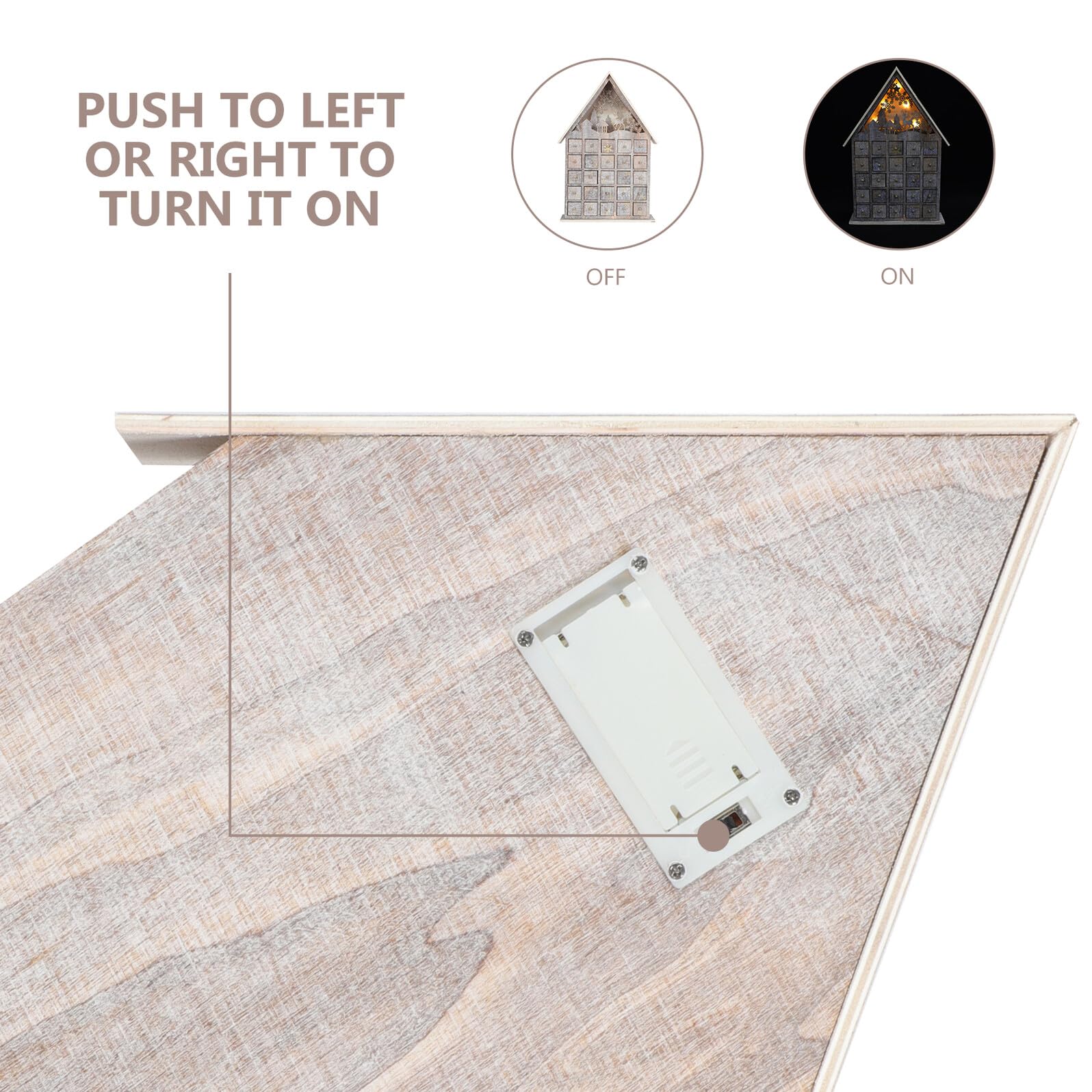 Holz Adventskalender mit Schubladen Leuchtendes Weihnachtsdeko Ornament für Kleiner Desktop Schmuck für Festliche Überraschungen