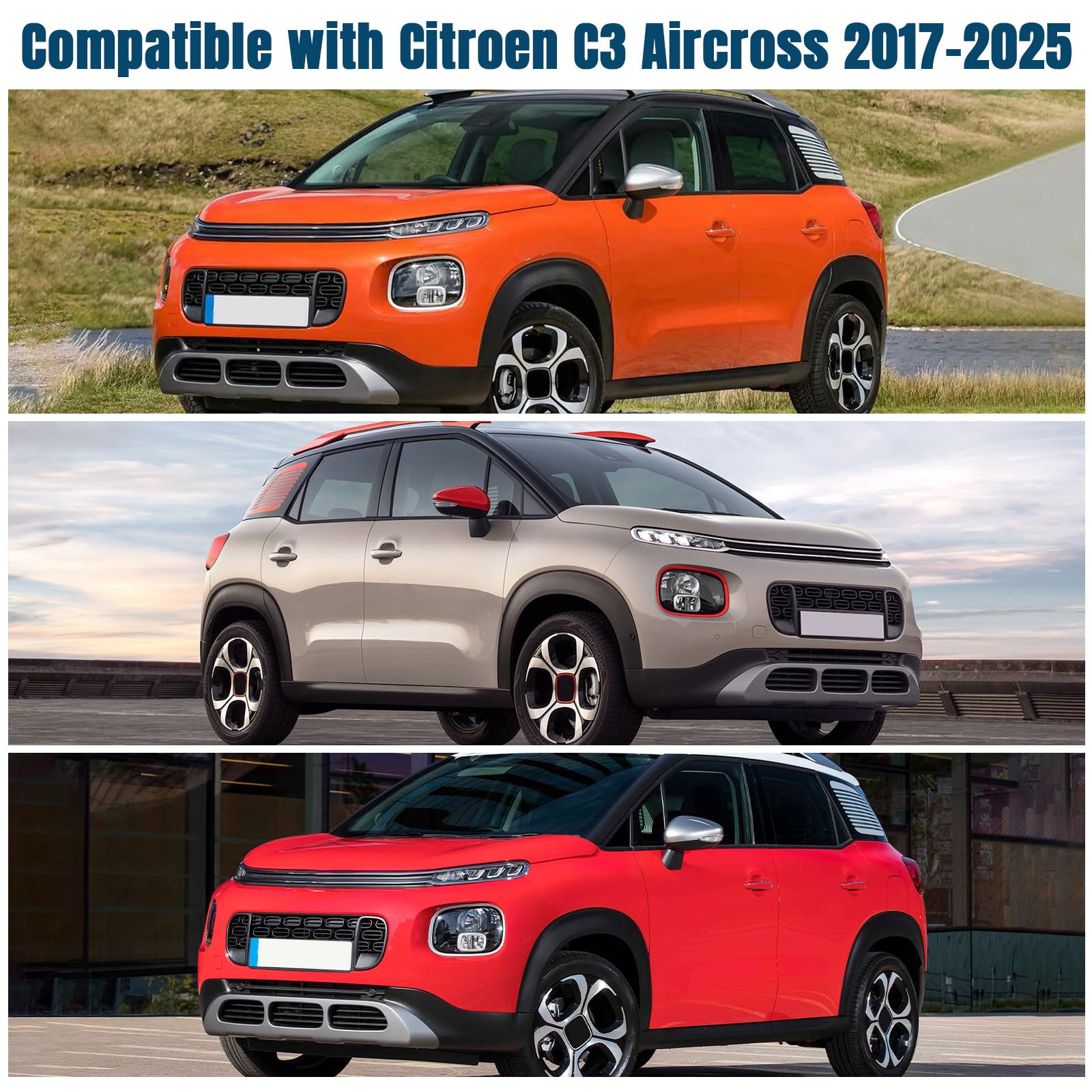 Pare-Soleil Anti-UV Pliant pour Pare-Brise Avant Remplacement pour Citroen C3 Aircross 2017-2025, Pare Soleils pour Voiture à l'intérieur Pliable Couverture, Protection Anti-poussière Réfléchissante
