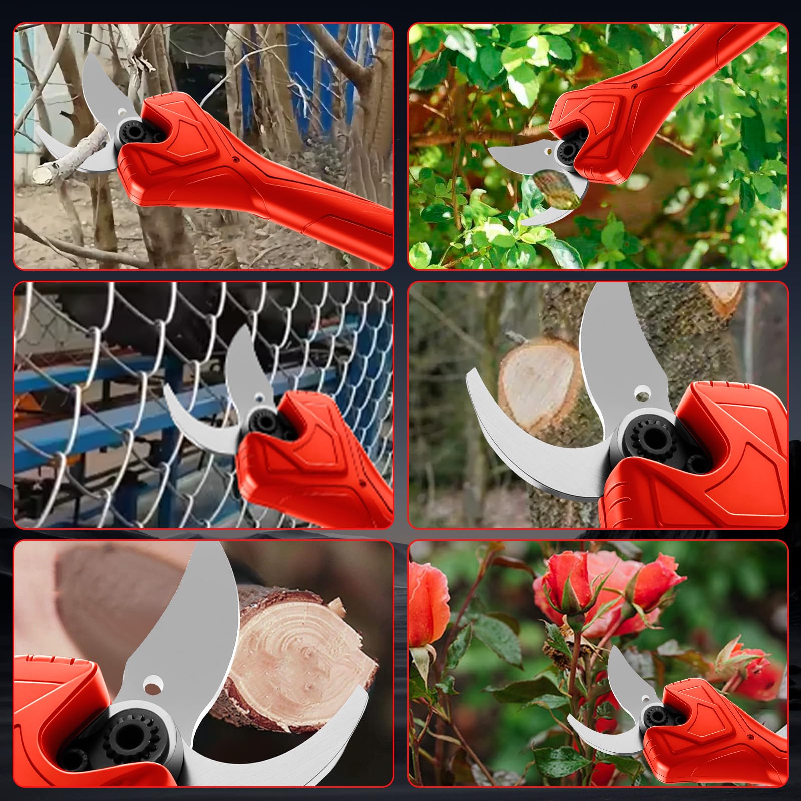 Coupe-branches sans fil compatible avec batterie Makita 18 V (sans batterie), sécateur électrique sans balais avec 2 vitesses, diamètre de coupe 40 mm, longueur 56,5 cm, pierre à aiguiser et lames de