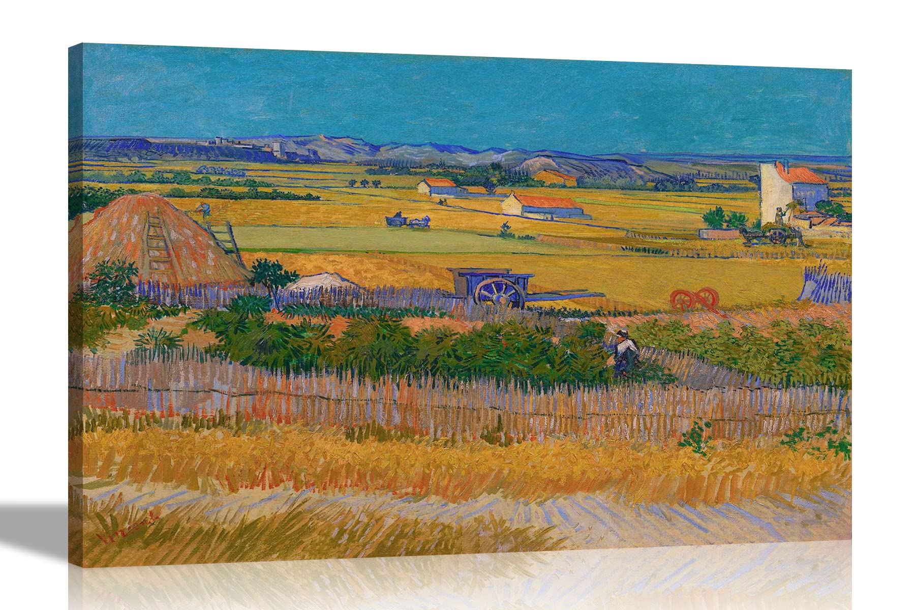 Artley Prints Brown The Harvest By Vincent Van Gogh Canvas Wall Art Pictures | Framed Prints For Living Room, Bedroom Office | Hanging Artwork 51 X 35Cm (20 X 14 Inches)