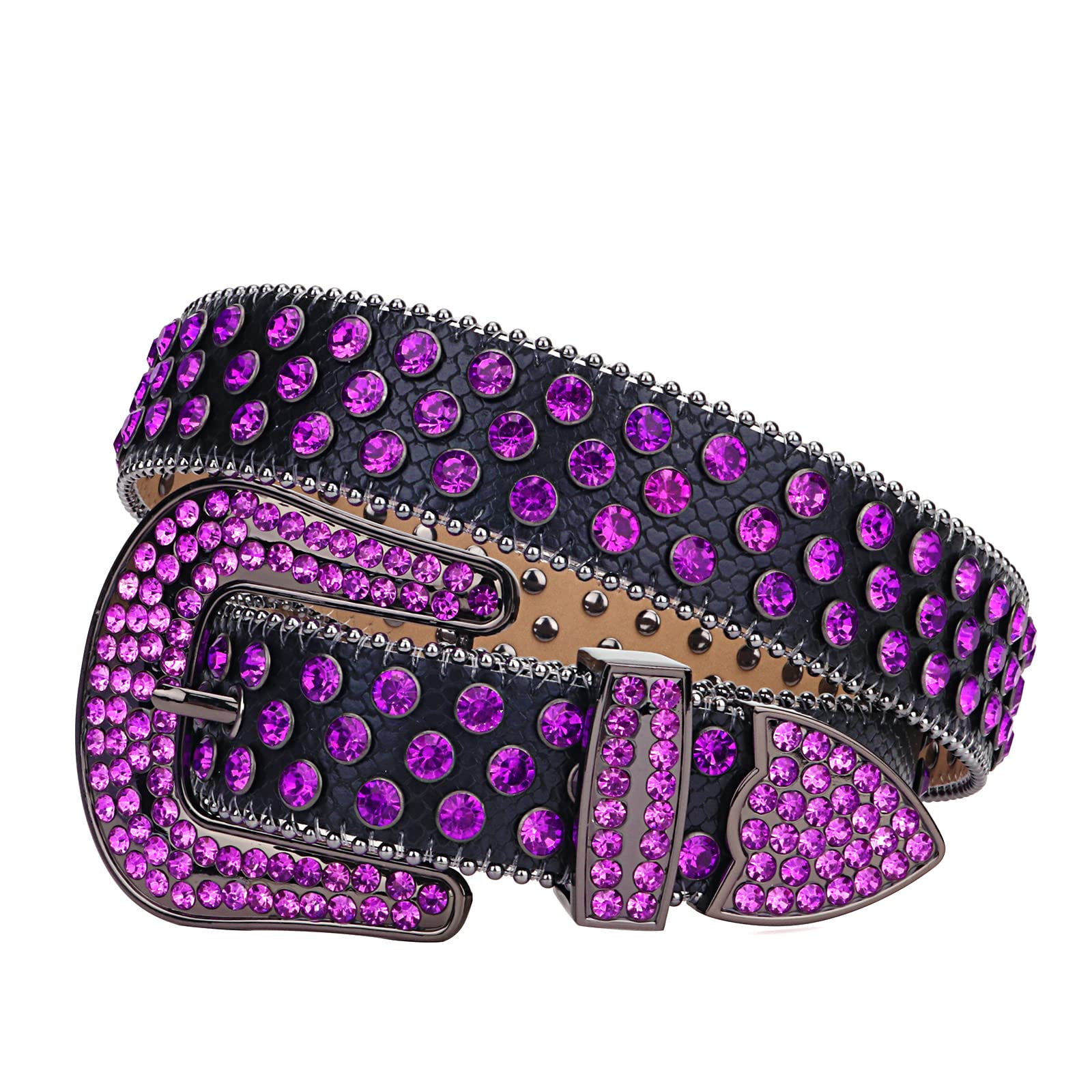 TINIDI Western Bling Bling Rhinestone Belts For Men Women Fashion Crystal Studded Leather Diamond Belts For Jeans