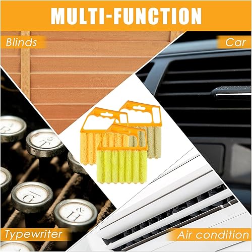 Miniatura 3 de Herramienta limpiadora de polvo de 3 piezas, herramienta limpiadora de polvo de 7 dedos para ventana veneciana, mini cepillo limpiador lavable,