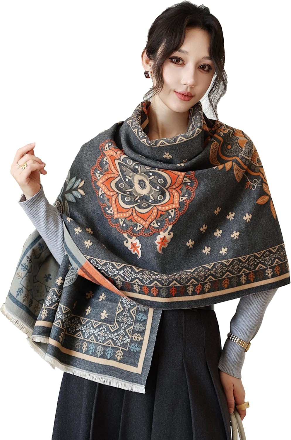 iCuviy Fashion Large Scarf Winter Pashmina Shawls & Wraps for Women Extra Soft Cashmere Feel Throw Womens Cold Scarfs iCuviy Fashion Large Scarf Winter Pashmina Shawls & Wraps for Women Extra Soft Cashmere Feel Throw Womens Cold Scarfs