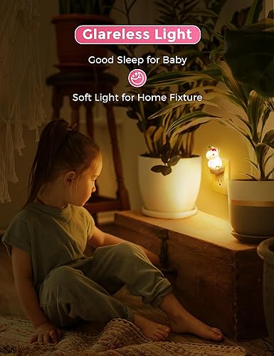 Miniatura 7 de L LOHAS LED Luz nocturna enchufable para niños, bonita luz nocturna LED que cambia de color con sensor de atardecer a amanecer, Navidad, regalo de