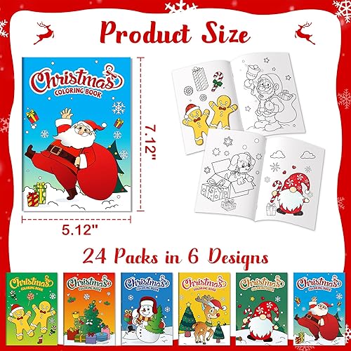 Miniatura 7 de D-FantiX Paquete de 24 libros para colorear de Navidad para niños, recuerdos de fiesta de Navidad para niños, actividades de vacaciones, regalo para