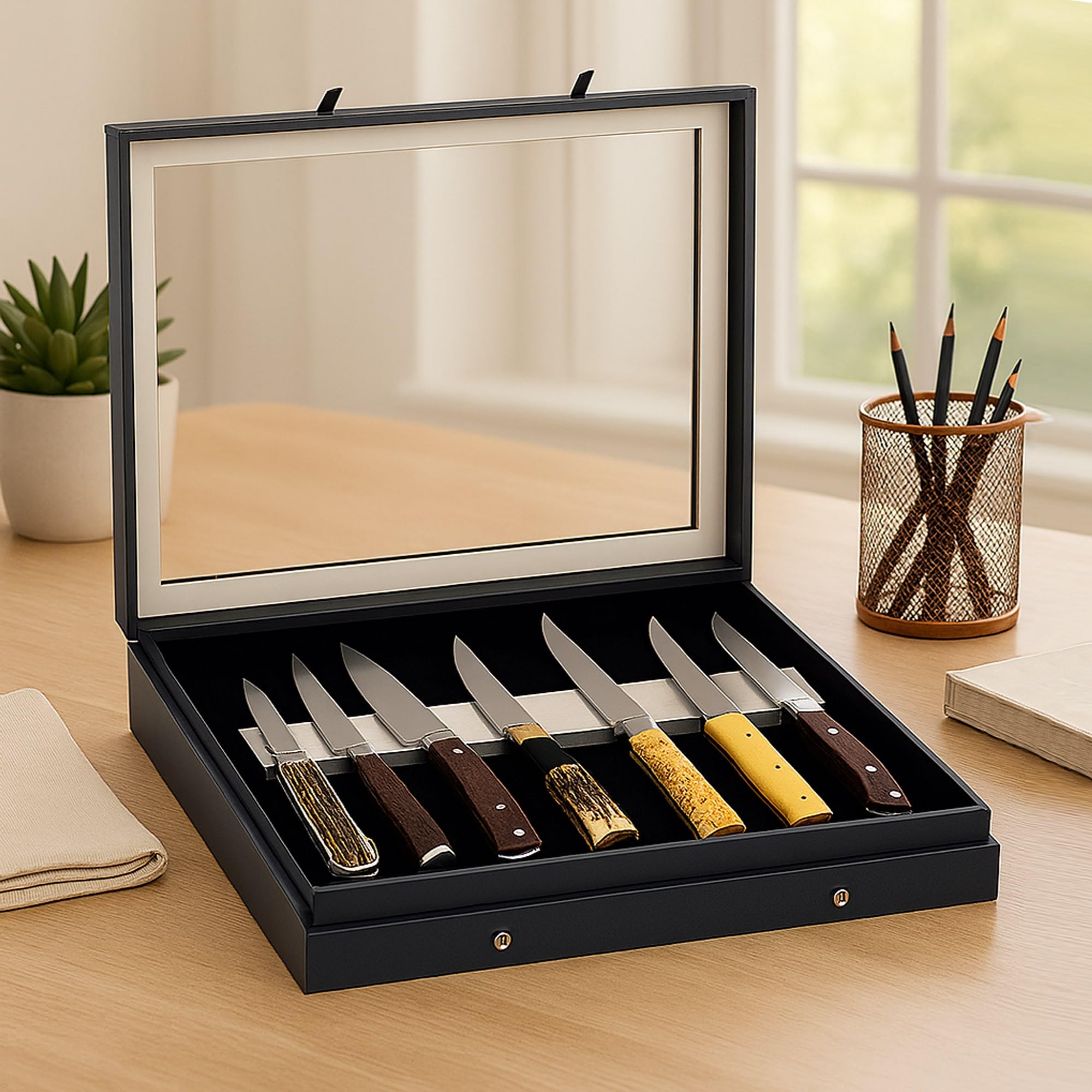 Ensemble de douze porte-couteaux en verre torsadé Long... - 86440349-447